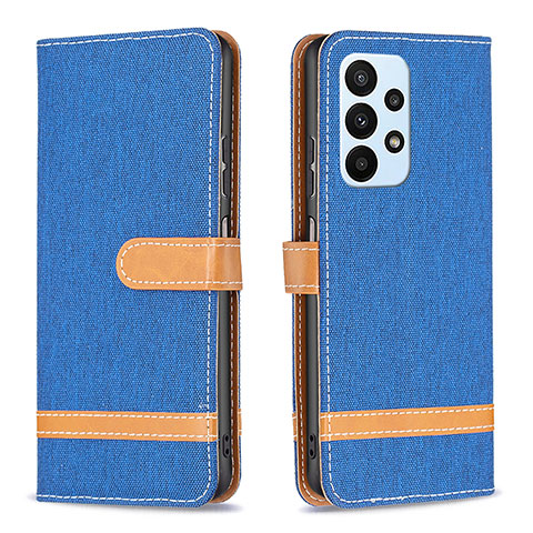 Handytasche Stand Schutzhülle Flip Leder Hülle B16F für Samsung Galaxy A23 4G Blau