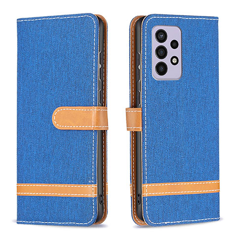 Handytasche Stand Schutzhülle Flip Leder Hülle B16F für Samsung Galaxy A33 5G Blau