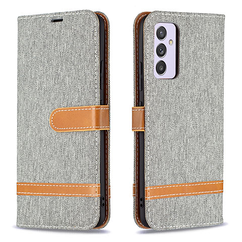 Handytasche Stand Schutzhülle Flip Leder Hülle B16F für Samsung Galaxy A34 5G Grau