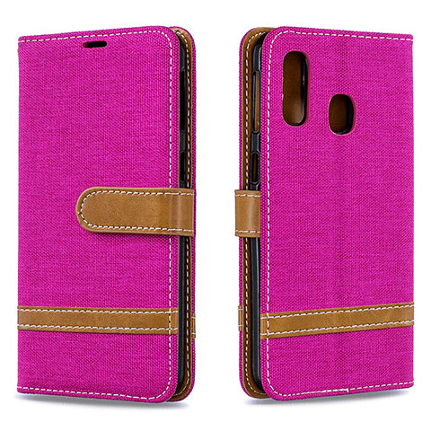 Handytasche Stand Schutzhülle Flip Leder Hülle B16F für Samsung Galaxy A40 Pink