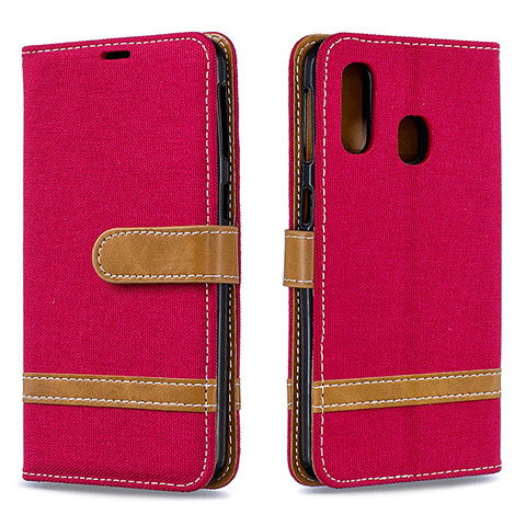 Handytasche Stand Schutzhülle Flip Leder Hülle B16F für Samsung Galaxy A40 Rot