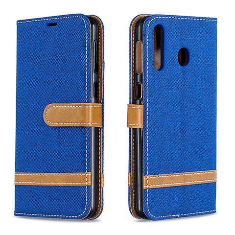 Handytasche Stand Schutzhülle Flip Leder Hülle B16F für Samsung Galaxy A40s Blau