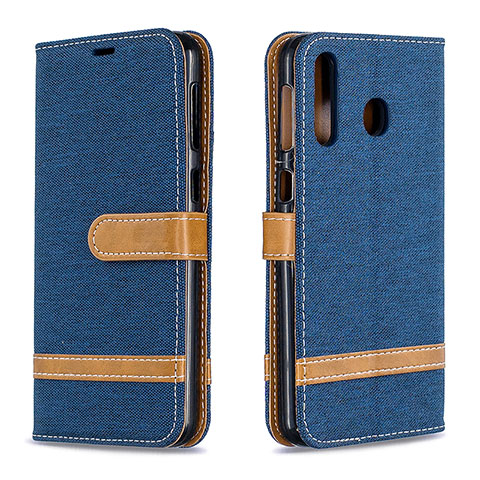 Handytasche Stand Schutzhülle Flip Leder Hülle B16F für Samsung Galaxy A40s Königs Blau