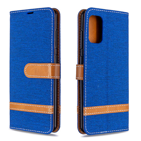 Handytasche Stand Schutzhülle Flip Leder Hülle B16F für Samsung Galaxy A41 Blau