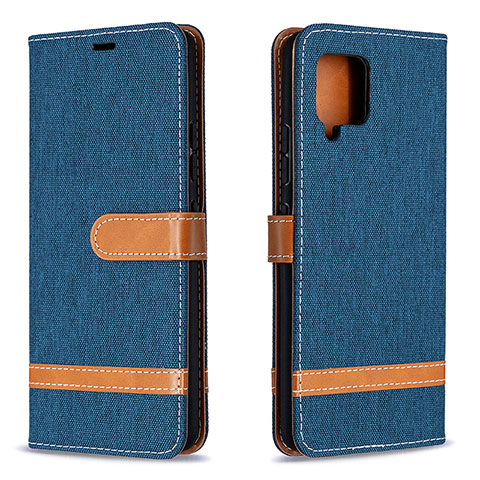 Handytasche Stand Schutzhülle Flip Leder Hülle B16F für Samsung Galaxy A42 5G Königs Blau