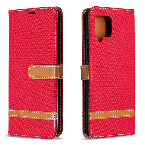 Handytasche Stand Schutzhülle Flip Leder Hülle B16F für Samsung Galaxy A42 5G Rot