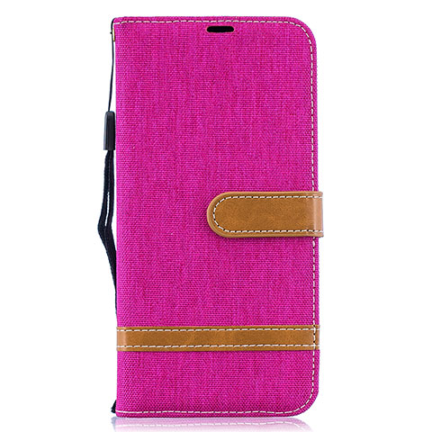 Handytasche Stand Schutzhülle Flip Leder Hülle B16F für Samsung Galaxy A50 Pink
