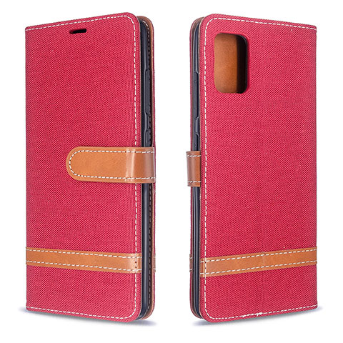 Handytasche Stand Schutzhülle Flip Leder Hülle B16F für Samsung Galaxy A51 4G Rot