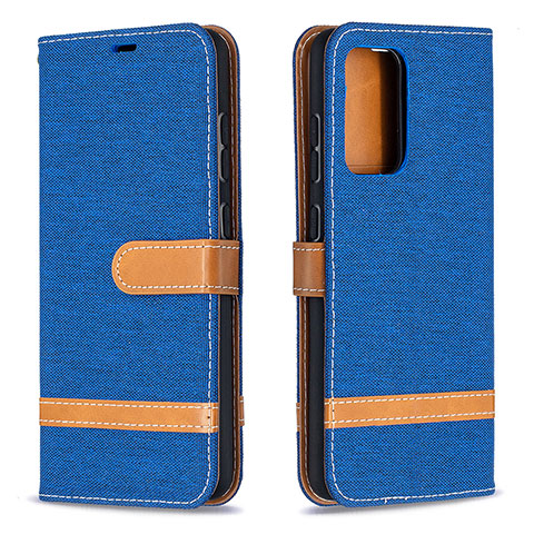 Handytasche Stand Schutzhülle Flip Leder Hülle B16F für Samsung Galaxy A52 4G Blau