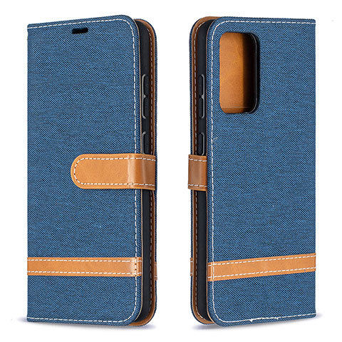 Handytasche Stand Schutzhülle Flip Leder Hülle B16F für Samsung Galaxy A52 4G Königs Blau