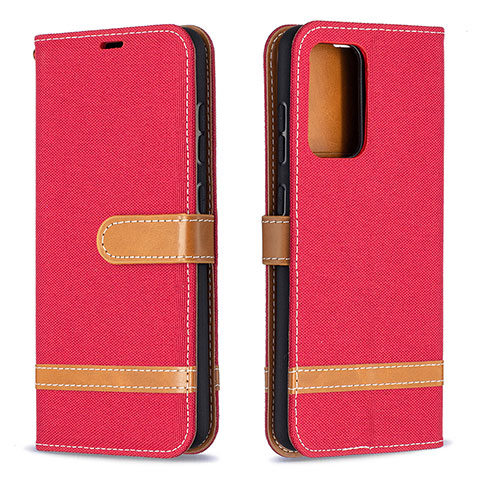 Handytasche Stand Schutzhülle Flip Leder Hülle B16F für Samsung Galaxy A52 4G Rot