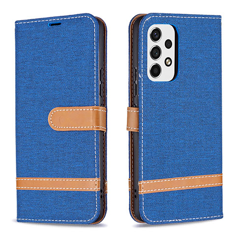 Handytasche Stand Schutzhülle Flip Leder Hülle B16F für Samsung Galaxy A53 5G Blau