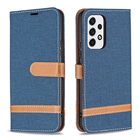 Handytasche Stand Schutzhülle Flip Leder Hülle B16F für Samsung Galaxy A53 5G Königs Blau