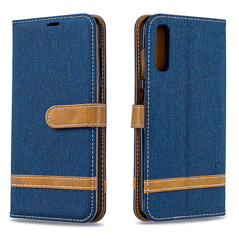 Handytasche Stand Schutzhülle Flip Leder Hülle B16F für Samsung Galaxy A70 Königs Blau