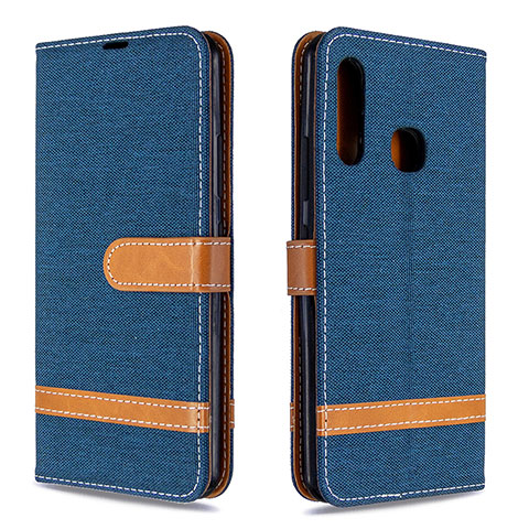 Handytasche Stand Schutzhülle Flip Leder Hülle B16F für Samsung Galaxy A70E Königs Blau