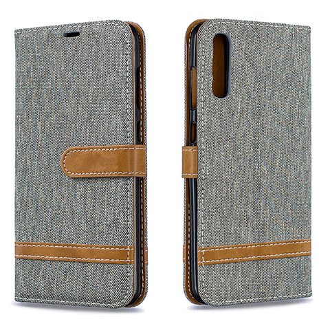 Handytasche Stand Schutzhülle Flip Leder Hülle B16F für Samsung Galaxy A70S Grau