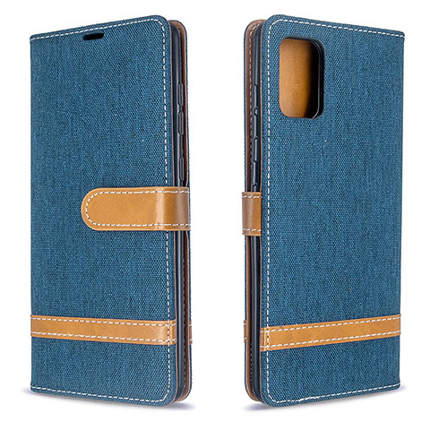 Handytasche Stand Schutzhülle Flip Leder Hülle B16F für Samsung Galaxy A71 4G A715 Königs Blau