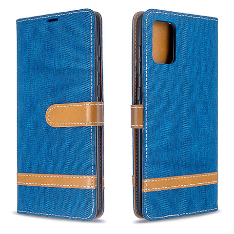 Handytasche Stand Schutzhülle Flip Leder Hülle B16F für Samsung Galaxy A71 5G Blau