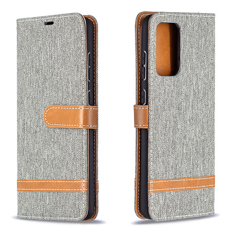 Handytasche Stand Schutzhülle Flip Leder Hülle B16F für Samsung Galaxy A72 5G Grau