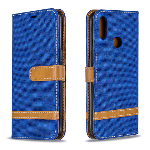 Handytasche Stand Schutzhülle Flip Leder Hülle B16F für Samsung Galaxy M01s Blau