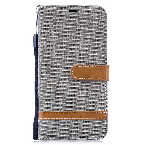 Handytasche Stand Schutzhülle Flip Leder Hülle B16F für Samsung Galaxy M10 Grau