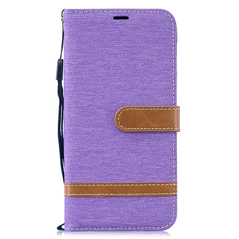 Handytasche Stand Schutzhülle Flip Leder Hülle B16F für Samsung Galaxy M10 Helles Lila