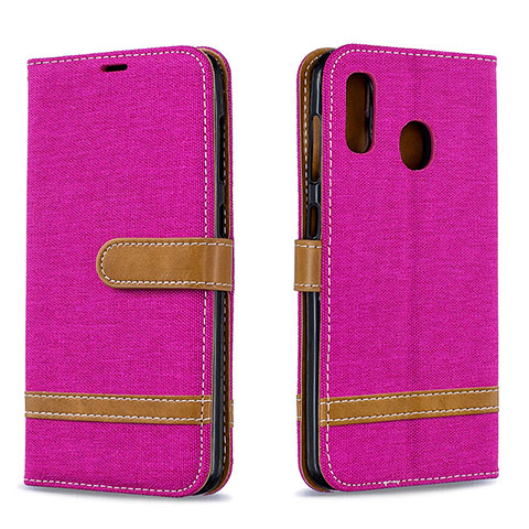 Handytasche Stand Schutzhülle Flip Leder Hülle B16F für Samsung Galaxy M10S Pink