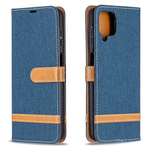 Handytasche Stand Schutzhülle Flip Leder Hülle B16F für Samsung Galaxy M12 Königs Blau