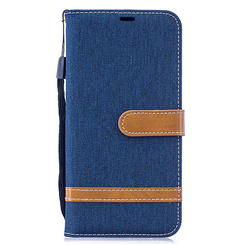 Handytasche Stand Schutzhülle Flip Leder Hülle B16F für Samsung Galaxy M20 Königs Blau