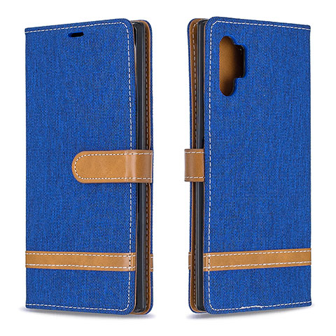 Handytasche Stand Schutzhülle Flip Leder Hülle B16F für Samsung Galaxy Note 10 Plus 5G Blau