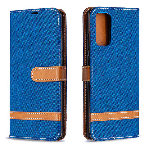 Handytasche Stand Schutzhülle Flip Leder Hülle B16F für Samsung Galaxy Note 20 5G Blau