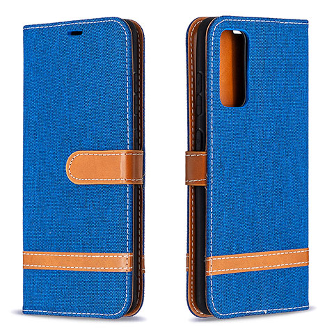 Handytasche Stand Schutzhülle Flip Leder Hülle B16F für Samsung Galaxy S20 FE 4G Blau