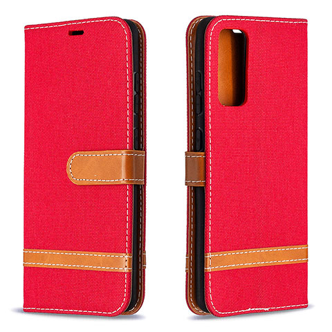 Handytasche Stand Schutzhülle Flip Leder Hülle B16F für Samsung Galaxy S20 Lite 5G Rot