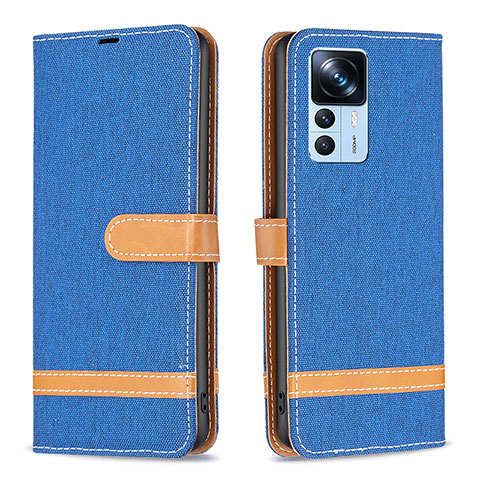 Handytasche Stand Schutzhülle Flip Leder Hülle B16F für Xiaomi Mi 12T 5G Blau