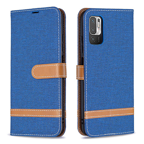 Handytasche Stand Schutzhülle Flip Leder Hülle B16F für Xiaomi Redmi Note 10T 5G Blau