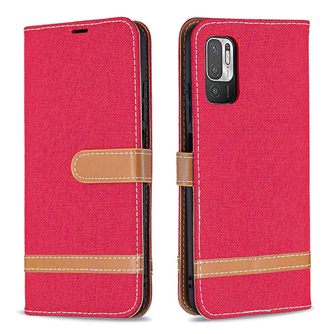 Handytasche Stand Schutzhülle Flip Leder Hülle B16F für Xiaomi Redmi Note 10T 5G Rot