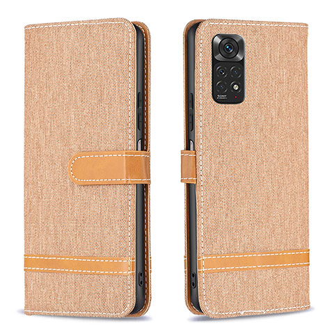 Handytasche Stand Schutzhülle Flip Leder Hülle B16F für Xiaomi Redmi Note 11 4G (2022) Gold