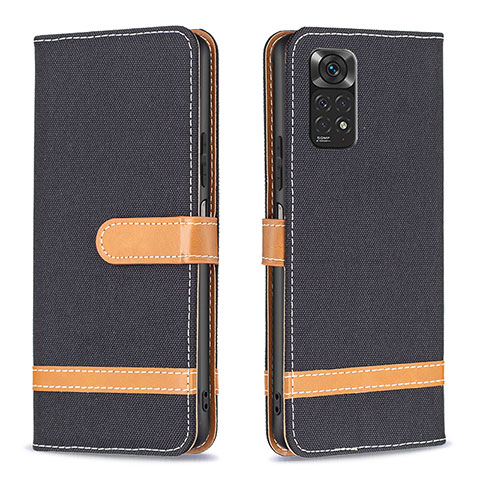 Handytasche Stand Schutzhülle Flip Leder Hülle B16F für Xiaomi Redmi Note 11 4G (2022) Schwarz