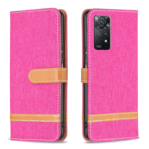 Handytasche Stand Schutzhülle Flip Leder Hülle B16F für Xiaomi Redmi Note 11 Pro 4G Pink