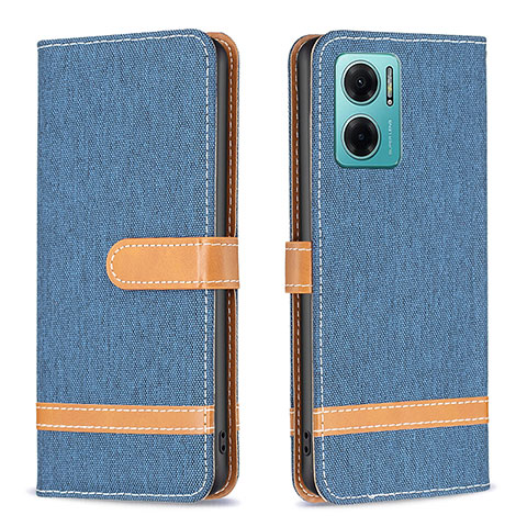 Handytasche Stand Schutzhülle Flip Leder Hülle B16F für Xiaomi Redmi Note 11E 5G Königs Blau