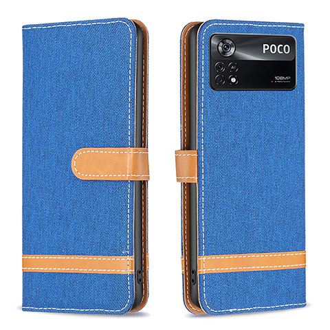 Handytasche Stand Schutzhülle Flip Leder Hülle B16F für Xiaomi Redmi Note 11E Pro 5G Blau
