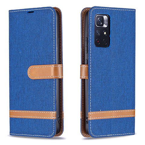 Handytasche Stand Schutzhülle Flip Leder Hülle B16F für Xiaomi Redmi Note 11S 5G Blau