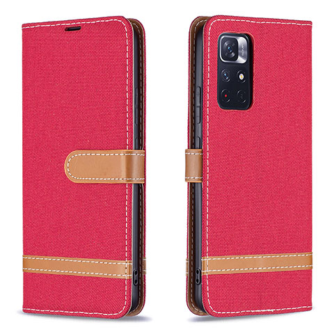 Handytasche Stand Schutzhülle Flip Leder Hülle B16F für Xiaomi Redmi Note 11S 5G Rot