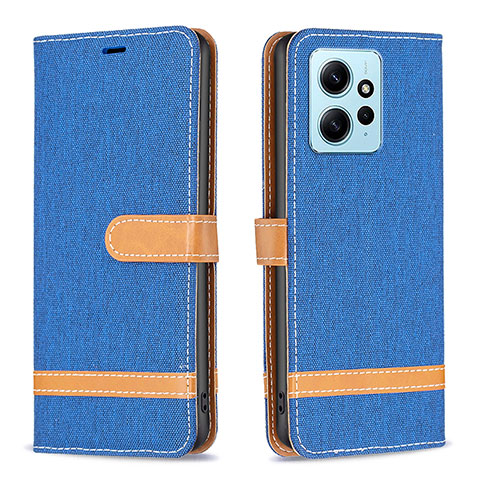 Handytasche Stand Schutzhülle Flip Leder Hülle B16F für Xiaomi Redmi Note 12 4G Blau