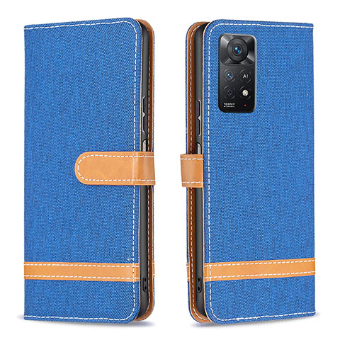 Handytasche Stand Schutzhülle Flip Leder Hülle B16F für Xiaomi Redmi Note 12 Pro 4G Blau