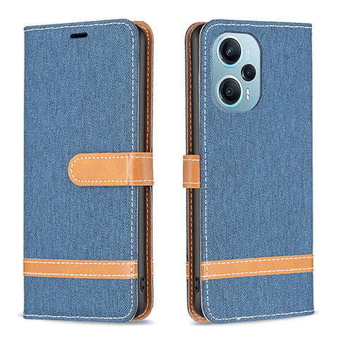 Handytasche Stand Schutzhülle Flip Leder Hülle B16F für Xiaomi Redmi Note 12 Turbo 5G Hellblau