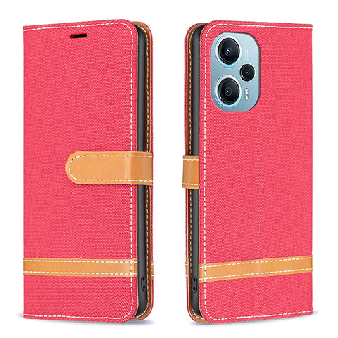 Handytasche Stand Schutzhülle Flip Leder Hülle B16F für Xiaomi Redmi Note 12 Turbo 5G Rot