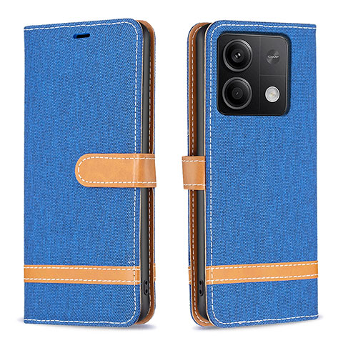 Handytasche Stand Schutzhülle Flip Leder Hülle B16F für Xiaomi Redmi Note 13 5G Blau