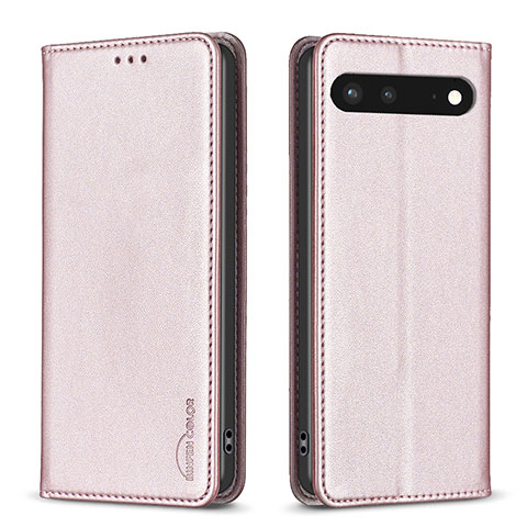 Handytasche Stand Schutzhülle Flip Leder Hülle B17F für Google Pixel 7 5G Rosegold