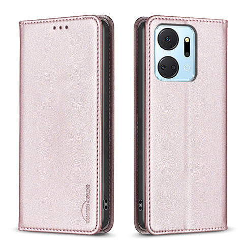 Handytasche Stand Schutzhülle Flip Leder Hülle B17F für Huawei Honor X7a Rosegold